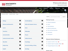 Tablet Screenshot of libguides.whitworth.edu