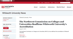 Desktop Screenshot of news.whitworth.edu
